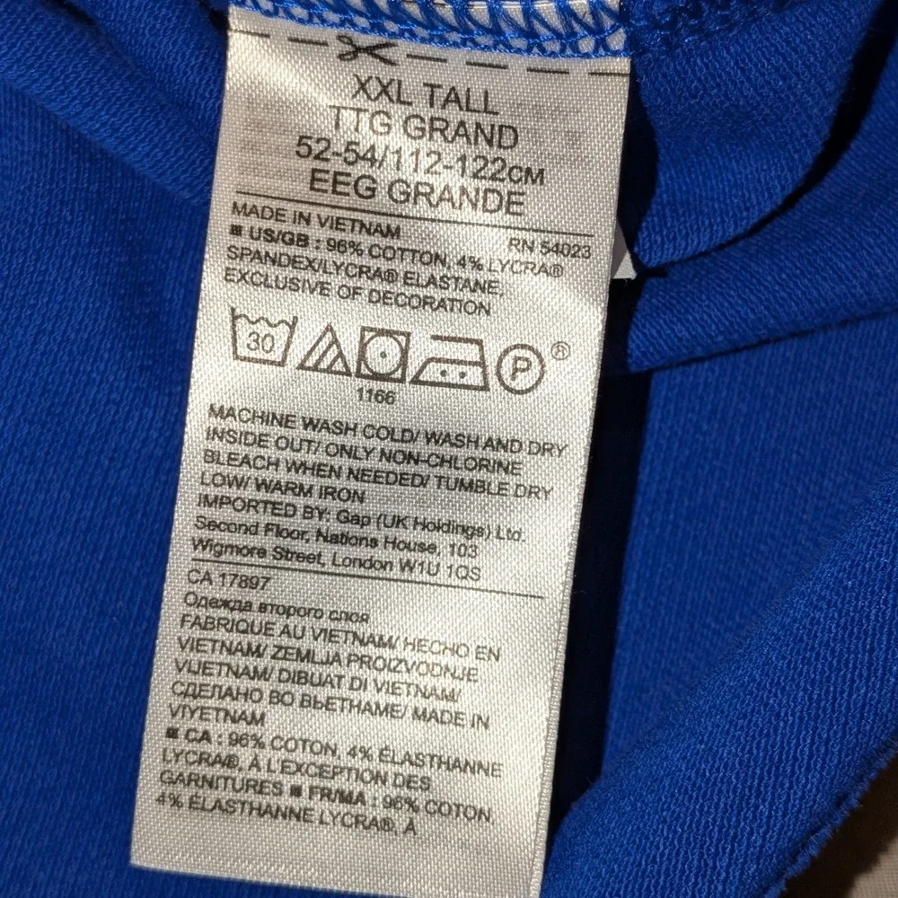 Banana Republic Mens XXL Tall Slim Fit Pique Polo Shirt Royal Blue Elephant Logo